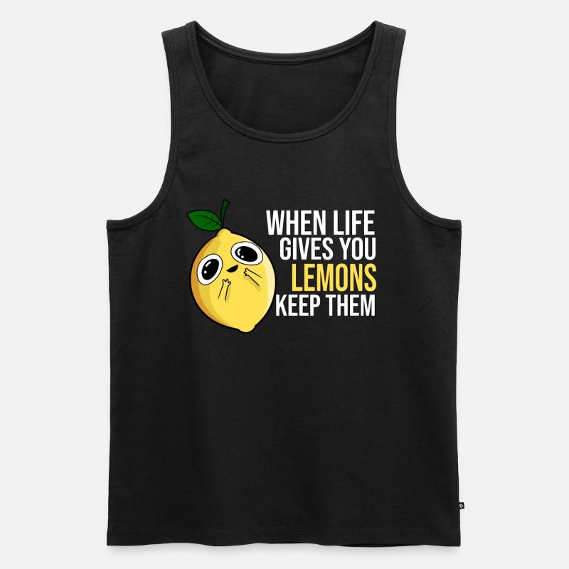 Zitrone Spruch - Männer Premium Bio Tank Top - Schwarz