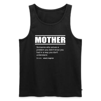 Funny Description Tea Mother Edition - Men's Premium Organic Tank Top - black - Front - AI Model Male 178 light (178cm)