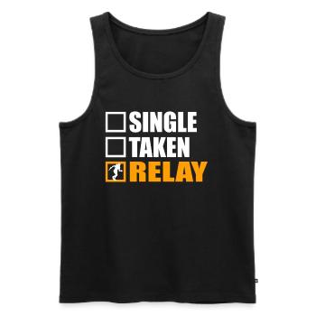 Relay Is My Girlfriend - Men's Premium Organic Tank Top - black - Front - AI Model Male 178 light (178cm)