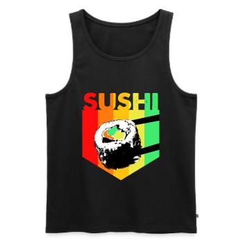 Sushi Go Riz Japon Tokyo Miso Nigiri Maki Udon - Débardeur bio Premium Homme - noir - Devant - AI Model Male 178 light (178cm)
