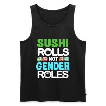Sushi Go Riz Japon Tokyo Miso Nigiri Maki Udon - Débardeur bio Premium Homme - noir - Devant - AI Model Male 178 light (178cm)