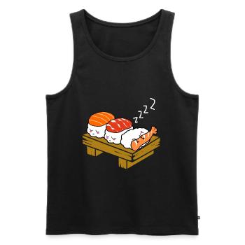 Sushi Go Riz Japon Tokyo Miso Nigiri Maki Udon - Débardeur bio Premium Homme - noir - Devant - AI Model Male 178 light (178cm)