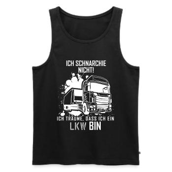 Ich schnarche nicht ich träume das ich ein LKW bin - Männer Premium Bio Tank Top - Schwarz - Vorne - Michal (187cm)