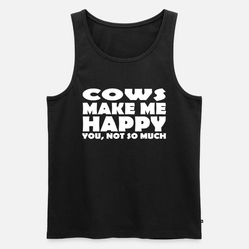 Funny Cow Tshirt - Männer Premium Bio Tank Top - Schwarz