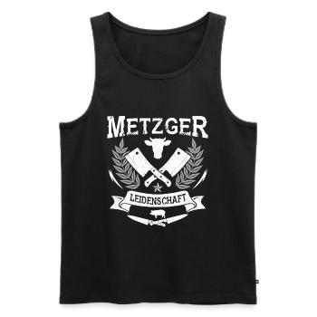 Metzger Leidenschaft Schwein - Männer Premium Bio Tank Top - Schwarz - Vorne - AI Model Male 178 light (178cm)