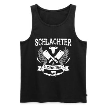 Schlachter Leidenschaft Metzger - Männer Premium Bio Tank Top - Schwarz - Vorne - AI Model Male 178 light (178cm)