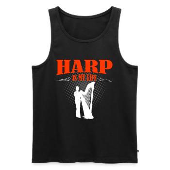 harpe - Débardeur bio Premium Homme - noir - Devant - AI Model Male 178 light (178cm)