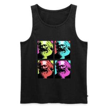Communism Lenin Marx Class Struggle Social - Men's Premium Organic Tank Top - black - Front - AI Model Male 178 light (178cm)