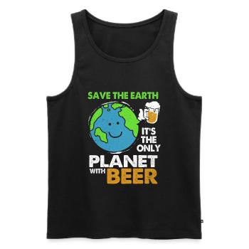 Tag der Erde - Männer Premium Bio Tank Top - Schwarz - Vorne - Michal (187cm)