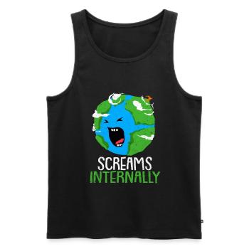 Tag der Erde - Männer Premium Bio Tank Top - Schwarz - Vorne - Michal (187cm)
