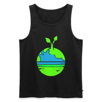 Tag der Erde - Männer Premium Bio Tank Top - Schwarz - Vorne - Michal (187cm)