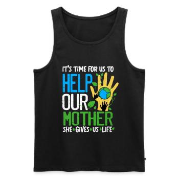 Tag der Erde - Männer Premium Bio Tank Top - Schwarz - Vorne - Michal (187cm)
