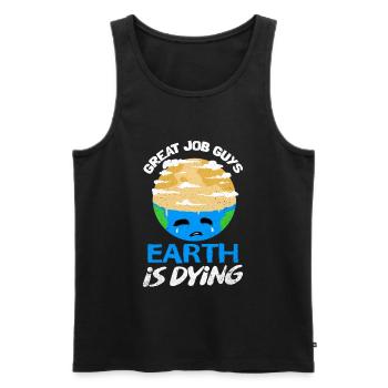 Tag der Erde - Männer Premium Bio Tank Top - Schwarz - Vorne - Michal (187cm)