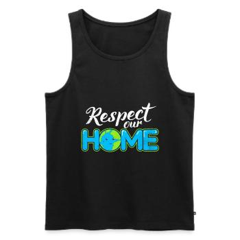 Tag der Erde - Männer Premium Bio Tank Top - Schwarz - Vorne - Michal (187cm)
