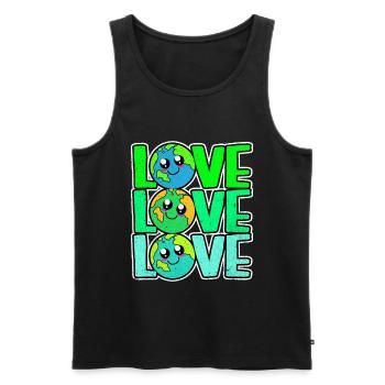 Tag der Erde - Männer Premium Bio Tank Top - Schwarz - Vorne - Michal (187cm)