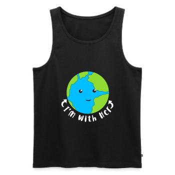 Changement climatique Earth Day Protection de l’environnement Bio Terre - Débardeur bio Premium Homme - noir - Devant - Michal (187cm)
