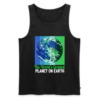 Changement climatique Earth Day Protection de l’environnement Bio Terre - Débardeur bio Premium Homme - noir - Devant - Michal (187cm)