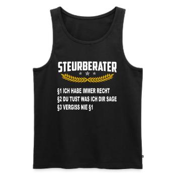 Steuerberater hat immer Recht lustig Geschenk - Männer Premium Bio Tank Top - Schwarz - Vorne - Michal (187cm)