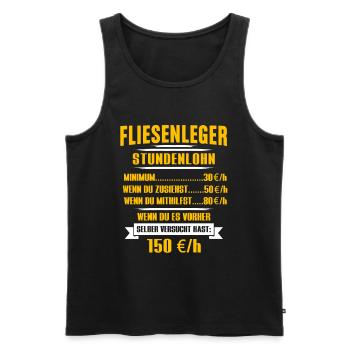Tiler hourly wage Funny salary - Men's Premium Organic Tank Top - black - Front - AI Model Male 178 light (178cm)