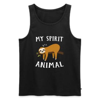 Mon esprit animal paresse paresse paresse - Débardeur bio Premium Homme - noir - Devant - Michal (187cm)