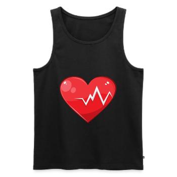 Rythme cardiaque - Débardeur bio Premium Homme - noir - Devant - AI Model Male 178 light (178cm)