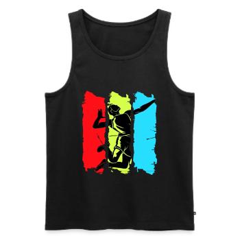 Volleyball Team Set Volley Beach Volleyballer Ball - Männer Premium Bio Tank Top - Schwarz - Vorne - Michal (187cm)