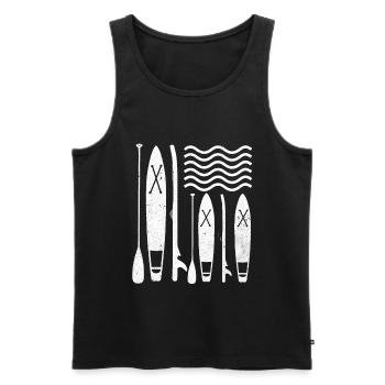 Stand Up Paddle - Men's Premium Organic Tank Top - black - Front - AI Model Male 178 light (178cm)