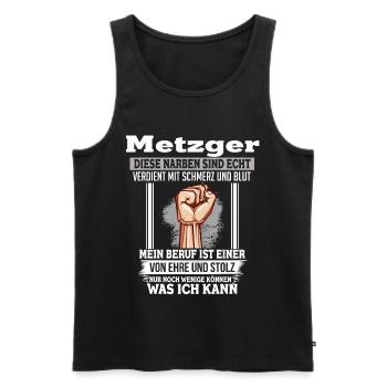 Metzger Ehre Stolz Faust Beruf - Männer Premium Bio Tank Top - Schwarz - Vorne - AI Model Male 178 light (178cm)