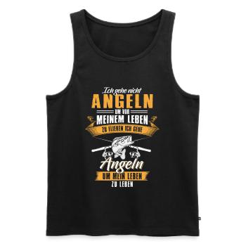 Angeln um sein Leben zu genießen Angler - Männer Premium Bio Tank Top - Schwarz - Vorne - Michal (187cm)
