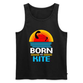 Kiteboard - Männer Premium Bio Tank Top - Schwarz - Vorne - AI Model Male 178 light (178cm)