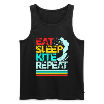 Kiteboard - Männer Premium Bio Tank Top - Schwarz - Vorne - AI Model Male 178 light (178cm)