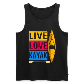 Kanu Kanusport Kayak Kajak Fahrer Wildwasser Ruder - Männer Premium Bio Tank Top - Schwarz - Vorne - Michal (187cm)