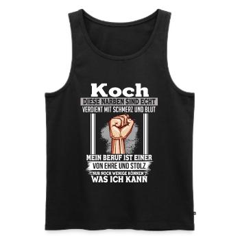 Honneur et fierté Koch Hobby cuisinier Faust - Débardeur bio Premium Homme - noir - Devant - Michal (187cm)