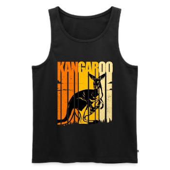 Känguru - Männer Premium Bio Tank Top - Schwarz - Vorne - AI Model Male 178 light (178cm)