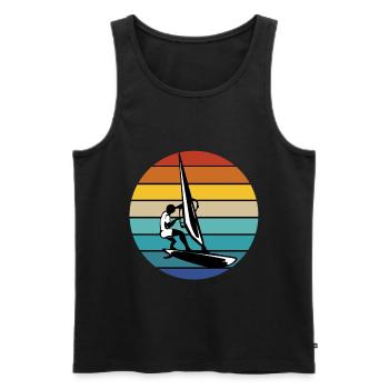 Windsurf Windsurfen Windsurfing Wassersport Surf - Männer Premium Bio Tank Top - Schwarz - Vorne - AI Model Male 178 light (178cm)