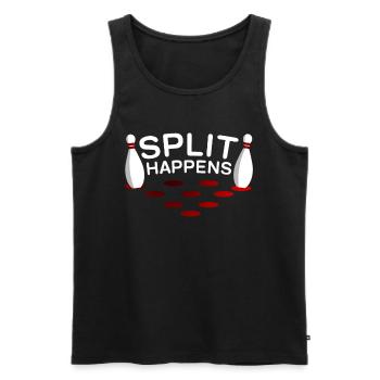 Split happens Bowling Kegeln - Männer Premium Bio Tank Top - Schwarz - Vorne - AI Model Male 178 light (178cm)