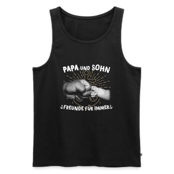 Papa und Sohn Freunde für immer - Männer Premium Bio Tank Top - Schwarz - Vorne - AI Model Male 178 light (178cm)