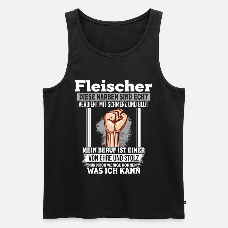 Fleischer Ehre & Stolz Faust - Männer Premium Bio Tank Top - Schwarz