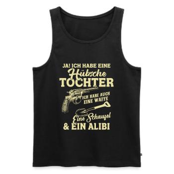 Ich habe eine hübsche Tochter Vater Geschenk - Männer Premium Bio Tank Top - Schwarz - Vorne - AI Model Male 178 light (178cm)