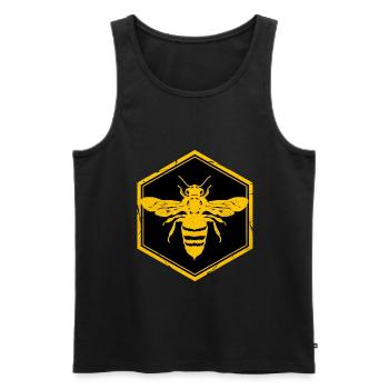 Bee - Men's Premium Organic Tank Top - black - Front - AI Model Male 178 light (178cm)
