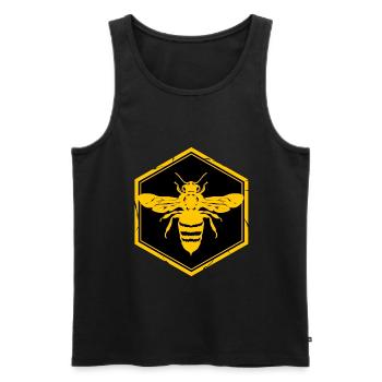 abeille abeilles bourdon d’apiculteur miel climat nectar fleur - Débardeur bio Premium Homme - noir - Devant - AI Model Male 178 light (178cm)
