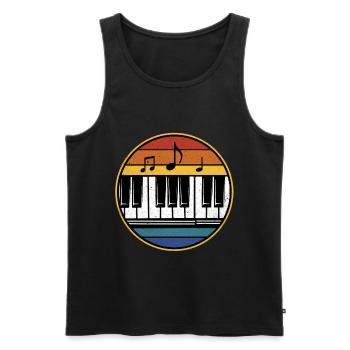 Piano - Débardeur bio Premium Homme - noir - Devant - Michal (187cm)