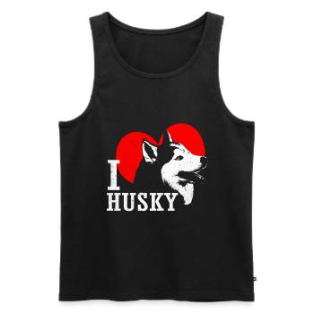 Husky - Männer Premium Bio Tank Top - Schwarz - Vorne - Michal (187cm)