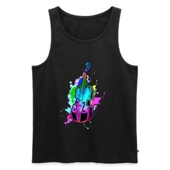 Cello - Männer Premium Bio Tank Top - Schwarz - Vorne - Michal (187cm)
