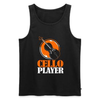Cello - Männer Premium Bio Tank Top - Schwarz - Vorne - Michal (187cm)