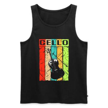 Cello - Männer Premium Bio Tank Top - Schwarz - Vorne - Michal (187cm)