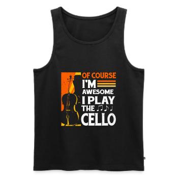 Cello - Männer Premium Bio Tank Top - Schwarz - Vorne - Michal (187cm)