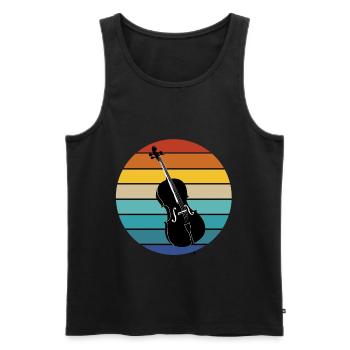 Cello Kontrabass Klassisch Musik Lehrer Sinfonie - Männer Premium Bio Tank Top - Schwarz - Vorne - Michal (187cm)