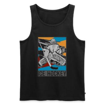 Hockey sur glace Hockey sur glace - Débardeur bio Premium Homme - noir - Devant - AI Model Male 178 light (178cm)