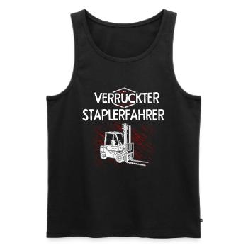 Verrückter Staplerfahrer Gabelstapler - Männer Premium Bio Tank Top - Schwarz - Vorne - Michal (187cm)
